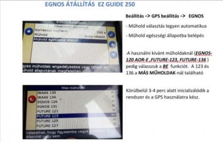 EZ Guide 250 Egnos átállás